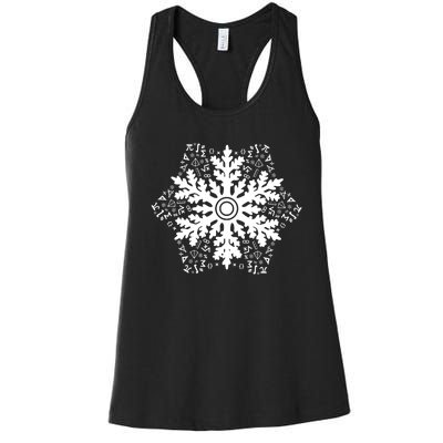 Christmas Mathematics Snowflake Math Teacher Student Pajamas Women's Racerback Tank