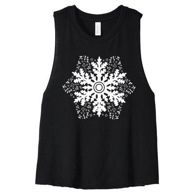 Christmas Mathematics Snowflake Math Teacher Student Pajamas Women's Racerback Cropped Tank