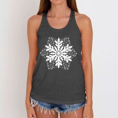 Christmas Mathematics Snowflake Math Teacher Student Pajamas Women's Knotted Racerback Tank