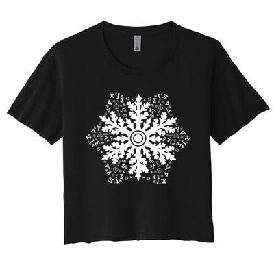 Christmas Mathematics Snowflake Math Teacher Student Pajamas Women's Crop Top Tee