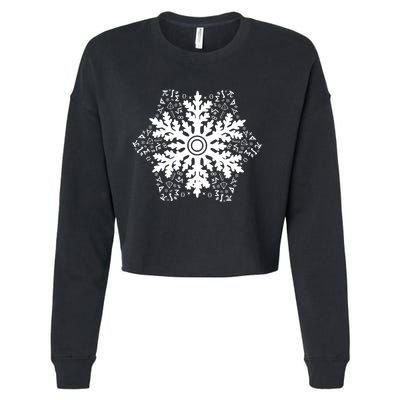 Christmas Mathematics Snowflake Math Teacher Student Pajamas Cropped Pullover Crew