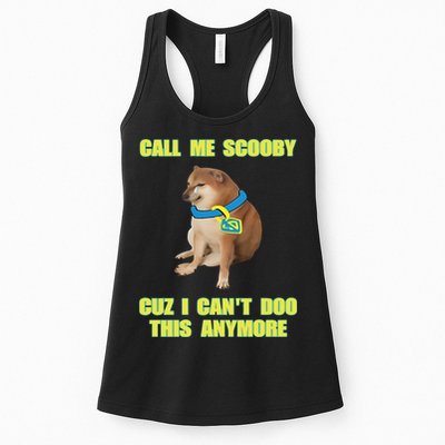 Call Me Scooby Cuz I Cant Doo This Anymore Womens Tank Top