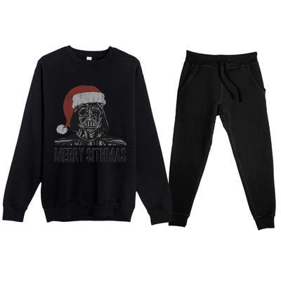 Christmas Merry Sithmas Distressed Premium Crewneck Sweatsuit Set