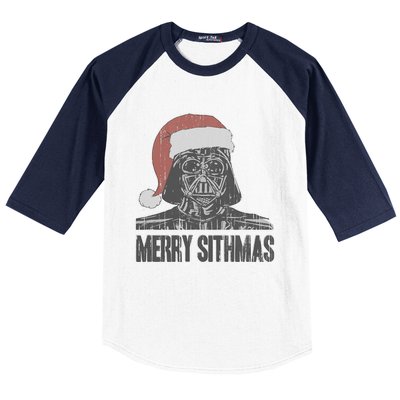 Christmas Merry Sithmas Distressed Baseball Sleeve Shirt