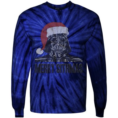 Christmas Merry Sithmas Distressed Tie-Dye Long Sleeve Shirt