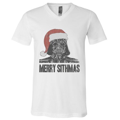 Christmas Merry Sithmas Distressed V-Neck T-Shirt