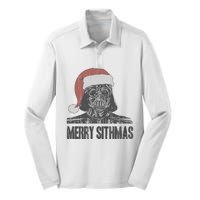 Christmas Merry Sithmas Distressed Silk Touch Performance Long Sleeve Polo