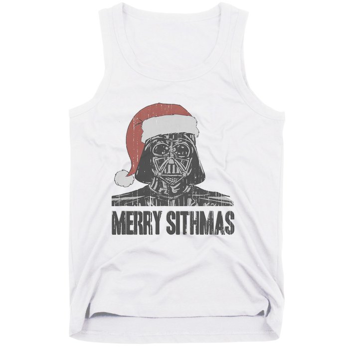 Christmas Merry Sithmas Distressed Tank Top