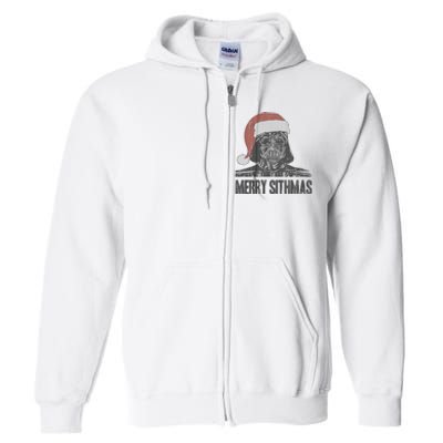 Christmas Merry Sithmas Distressed Full Zip Hoodie