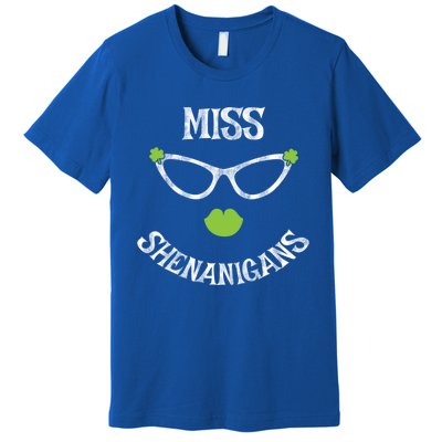 Cute Miss Shenanigans Funny St Patrick's Day Lucky Irish Gift Premium T-Shirt