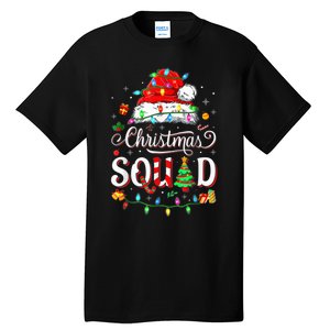 Christmas Morning Squad Red Buffalo Plaid Tree Santa Family Tall T-Shirt