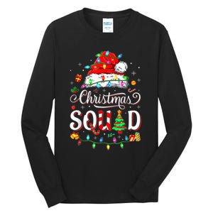 Christmas Morning Squad Red Buffalo Plaid Tree Santa Family Tall Long Sleeve T-Shirt