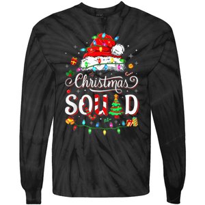 Christmas Morning Squad Red Buffalo Plaid Tree Santa Family Tie-Dye Long Sleeve Shirt