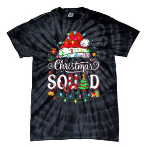 Christmas Morning Squad Red Buffalo Plaid Tree Santa Family Tie-Dye T-Shirt