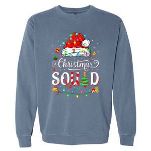 Christmas Morning Squad Red Buffalo Plaid Tree Santa Family Garment-Dyed Sweatshirt