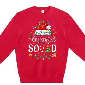 Christmas Morning Squad Red Buffalo Plaid Tree Santa Family Premium Crewneck Sweatshirt