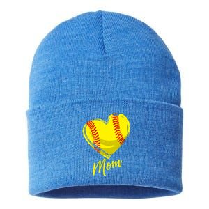 Cute Mom Softball Gift For Proud Pitchers Mama Aunt Gift Sustainable Knit Beanie