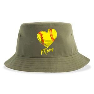 Cute Mom Softball Gift For Proud Pitchers Mama Aunt Gift Sustainable Bucket Hat