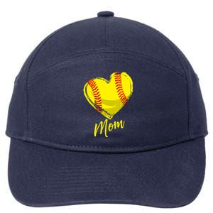 Cute Mom Softball Gift For Proud Pitchers Mama Aunt Gift 7-Panel Snapback Hat