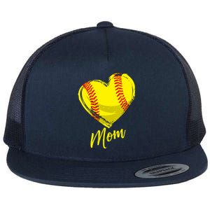 Cute Mom Softball Gift For Proud Pitchers Mama Aunt Gift Flat Bill Trucker Hat