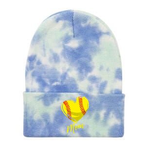 Cute Mom Softball Gift For Proud Pitchers Mama Aunt Gift Tie Dye 12in Knit Beanie