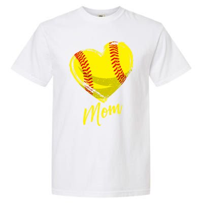 Cute Mom Softball Gift For Proud Pitchers Mama Aunt Gift Garment-Dyed Heavyweight T-Shirt