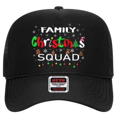 Christmas Morning Squad Xmas Holiday Pajama Matching Family High Crown Mesh Back Trucker Hat