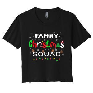 Christmas Morning Squad Xmas Holiday Pajama Matching Family Women's Crop Top Tee