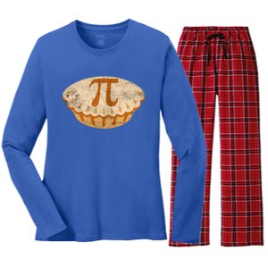 Cool Math Symbol Apple Pie Pi Day Design Meaningful Gift Women's Long Sleeve Flannel Pajama Set 