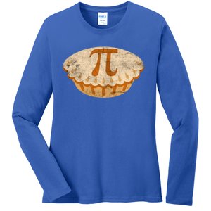 Cool Math Symbol Apple Pie Pi Day Design Meaningful Gift Ladies Long Sleeve Shirt