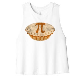 Cool Math Symbol Apple Pie Pi Day Design Meaningful Gift Women's Racerback Cropped Tank