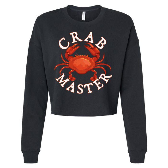 Crab Master Seafood Crustacean Sea Lover Hunting Crabbing Cropped Pullover Crew