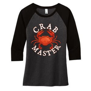 Crab Master Seafood Crustacean Sea Lover Hunting Crabbing Women's Tri-Blend 3/4-Sleeve Raglan Shirt