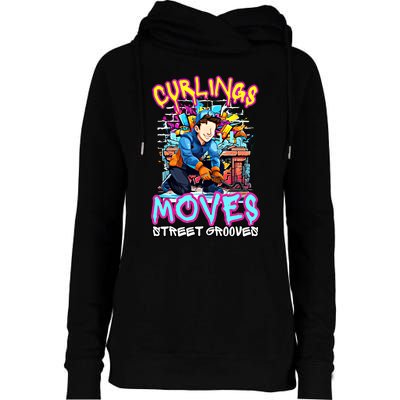 Curlings Moves Street Grooves Curling Meaningful Gift Funny Curling Funny Gift Womens Funnel Neck Pullover Hood