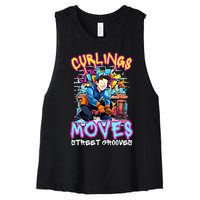 Curlings Moves Street Grooves Curling Meaningful Gift Funny Curling Funny Gift Women's Racerback Cropped Tank