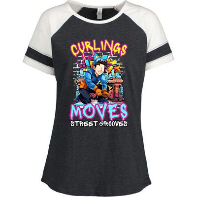 Curlings Moves Street Grooves Curling Meaningful Gift Funny Curling Funny Gift Enza Ladies Jersey Colorblock Tee