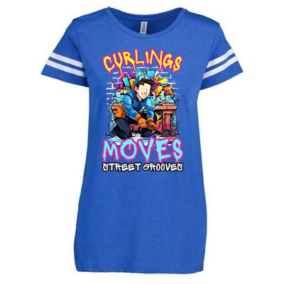 Curlings Moves Street Grooves Curling Meaningful Gift Funny Curling Funny Gift Enza Ladies Jersey Football T-Shirt