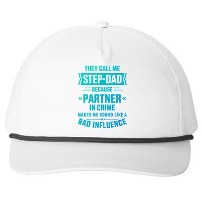 Call Me Stepdad Partner In Crime For FatherS Day Gift Snapback Five-Panel Rope Hat