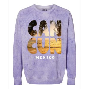 Cancun Mexico Souvenir Sunset Summer Vacation Colorblast Crewneck Sweatshirt