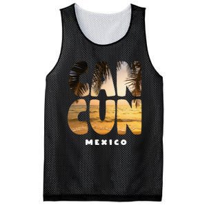 Cancun Mexico Souvenir Sunset Summer Vacation Mesh Reversible Basketball Jersey Tank