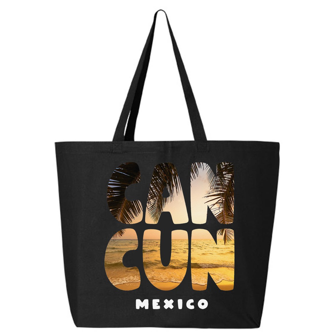 Cancun Mexico Souvenir Sunset Summer Vacation 25L Jumbo Tote
