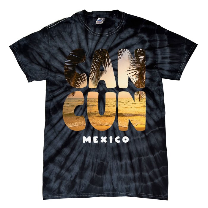 Cancun Mexico Souvenir Sunset Summer Vacation Tie-Dye T-Shirt