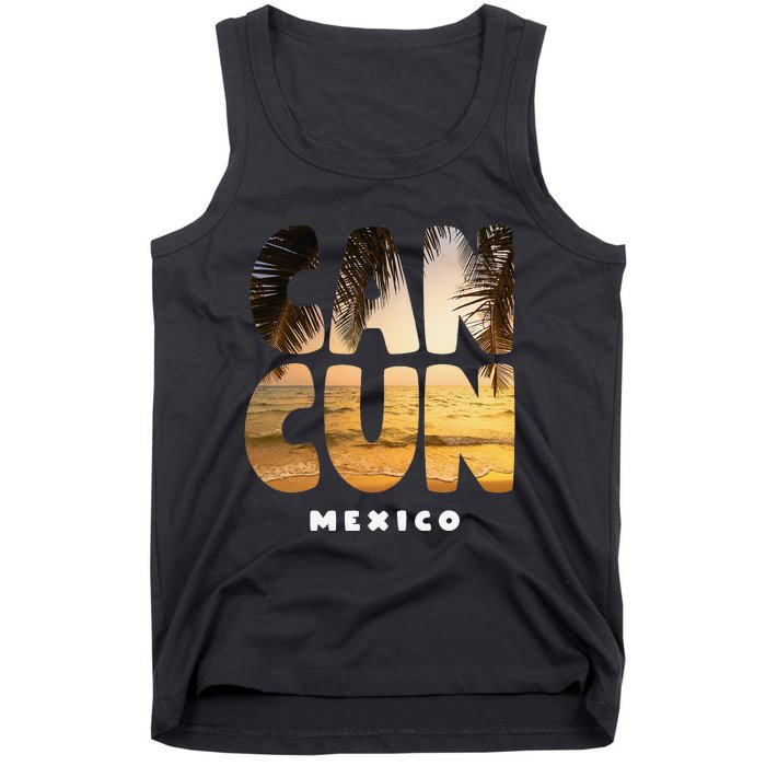 Cancun Mexico Souvenir Sunset Summer Vacation Tank Top