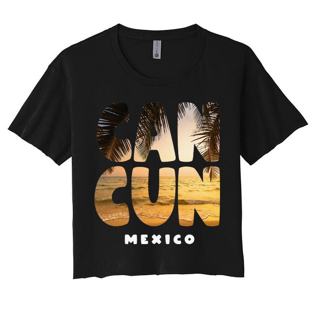 Cancun Mexico Souvenir Sunset Summer Vacation Crop Top