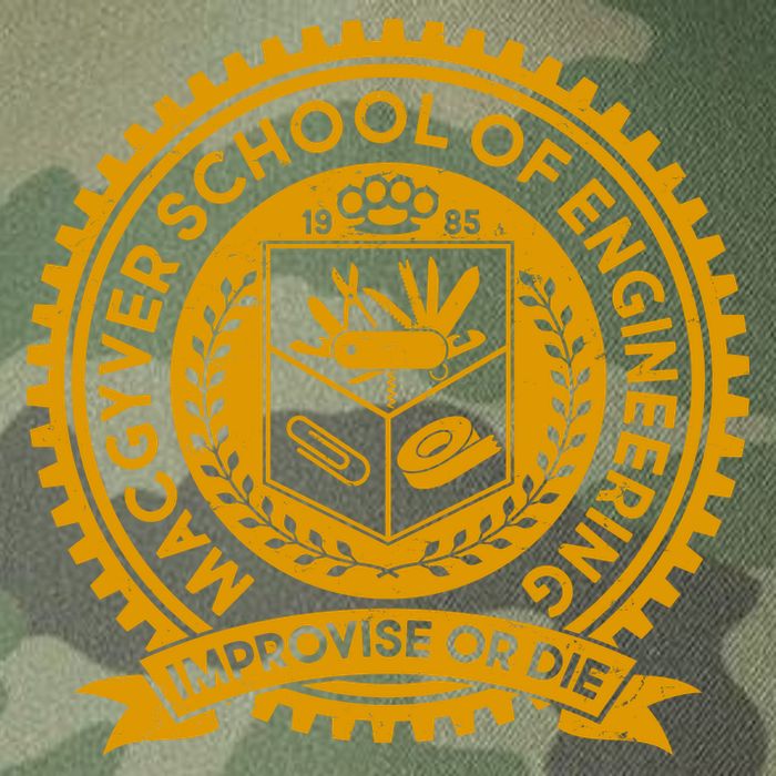 Cool MacGyver School Of Engineering Improvise Or Die EST 1985 Emblem Legacy Tie Dye Trucker Hat