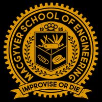 Cool MacGyver School Of Engineering Improvise Or Die EST 1985 Emblem Daily Commute Backpack