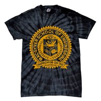 Cool MacGyver School Of Engineering Improvise Or Die EST 1985 Emblem Tie-Dye T-Shirt