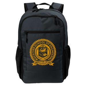 Cool MacGyver School Of Engineering Improvise Or Die EST 1985 Emblem Daily Commute Backpack