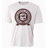 Cool MacGyver School Of Engineering Improvise Or Die EST 1985 Emblem Cooling Performance Crew T-Shirt