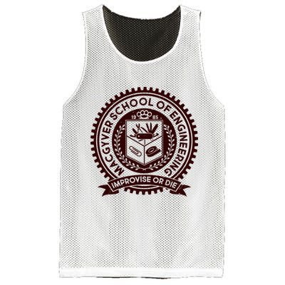 Cool MacGyver School Of Engineering Improvise Or Die EST 1985 Emblem Mesh Reversible Basketball Jersey Tank